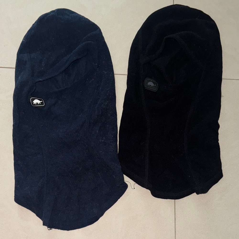 Black and Navy turtlefur kids Balaclavas